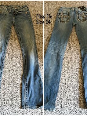 Miss Me Boot Cut Jeans in Faded Blue Wash